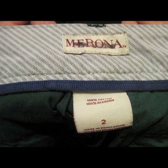 Merona 2 Solid Green Jean Shorts Short Lowrise 100% Cotton Pockets Plain Denim - Picture 8 of 10